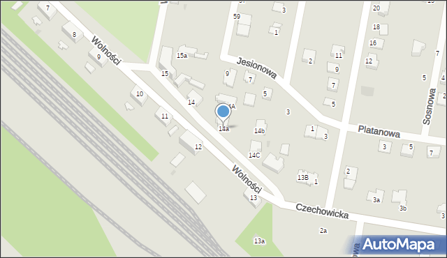 Pyskowice, Sikorskiego Władysława, gen., 14a, mapa Pyskowice