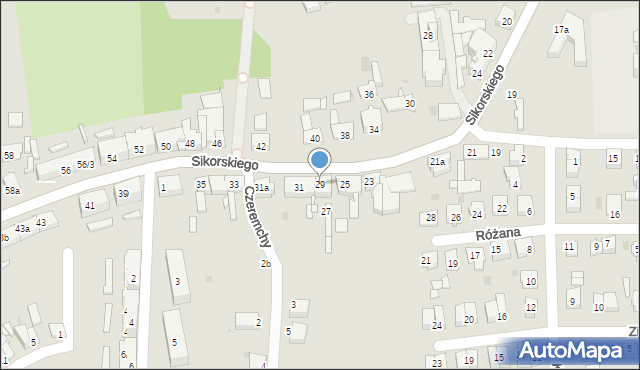 Pyskowice, Sikorskiego Władysława, gen., 29, mapa Pyskowice
