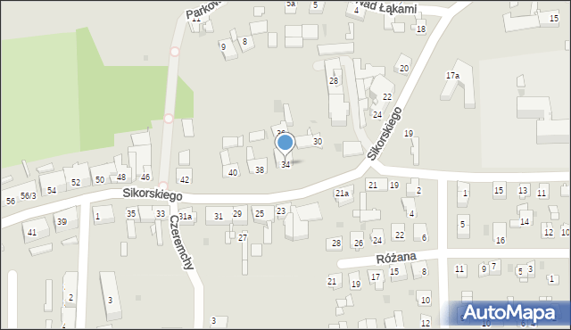 Pyskowice, Sikorskiego Władysława, gen., 34, mapa Pyskowice