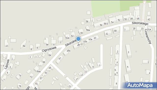 Pyskowice, Sikorskiego Władysława, gen., 45, mapa Pyskowice