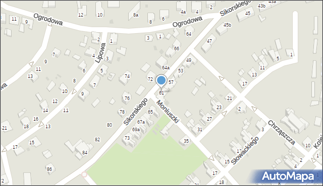 Pyskowice, Sikorskiego Władysława, gen., 61, mapa Pyskowice