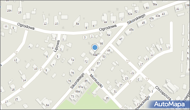 Pyskowice, Sikorskiego Władysława, gen., 64a, mapa Pyskowice