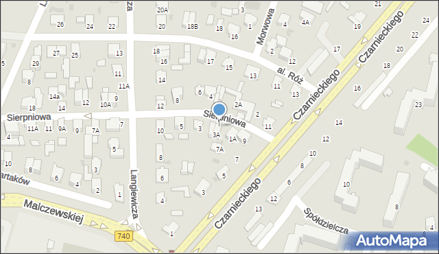 Radom, Sierpniowa, 3b, mapa Radomia
