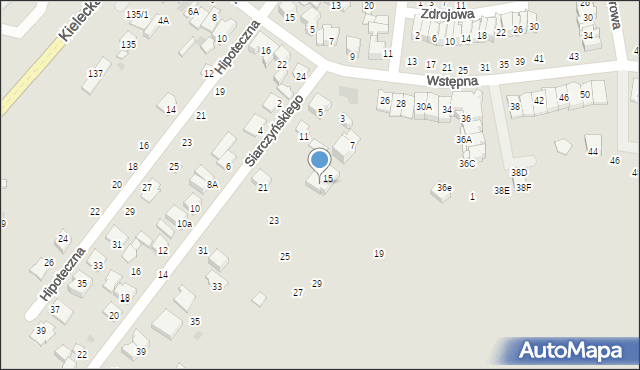 Radom, Siarczyńskiego Franciszka, ks., 17, mapa Radomia
