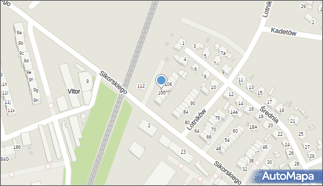 Radzionków, Sikorskiego Władysława, gen., 100, mapa Radzionków