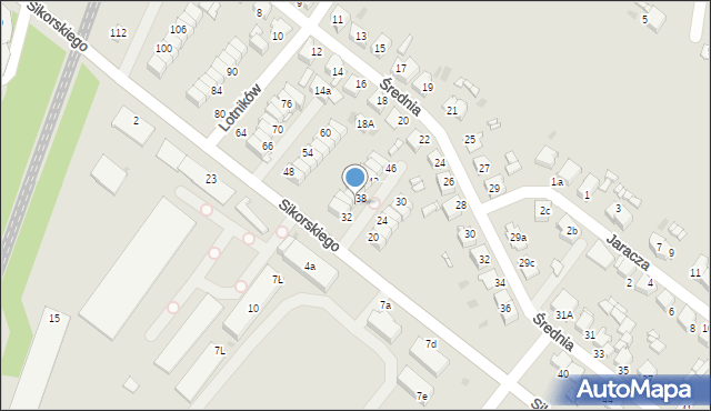 Radzionków, Sikorskiego Władysława, gen., 36, mapa Radzionków