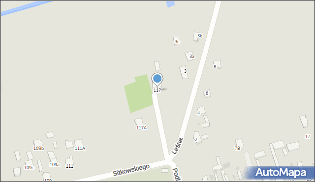 Radzyń Podlaski, Sitkowskiego, 117, mapa Radzyń Podlaski