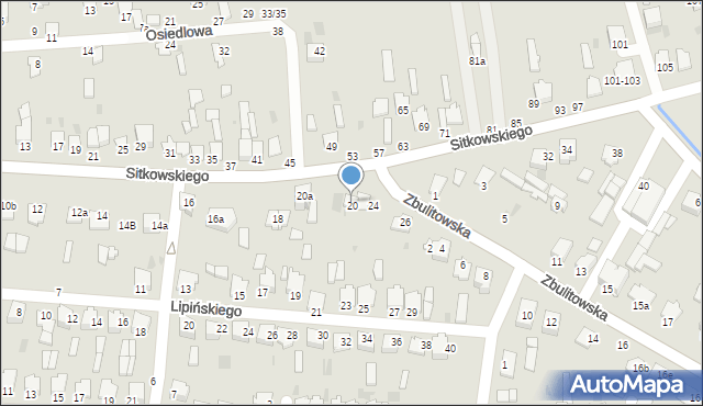 Radzyń Podlaski, Sitkowskiego, 22, mapa Radzyń Podlaski