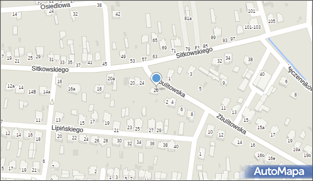 Radzyń Podlaski, Sitkowskiego, 26, mapa Radzyń Podlaski