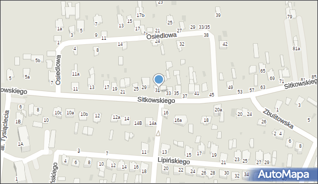 Radzyń Podlaski, Sitkowskiego, 31/2, mapa Radzyń Podlaski