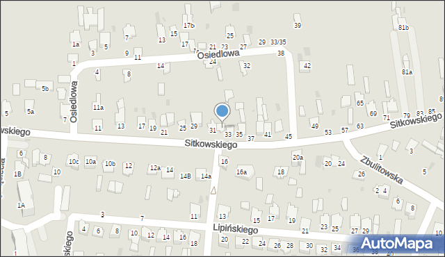 Radzyń Podlaski, Sitkowskiego, 31a, mapa Radzyń Podlaski