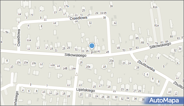 Radzyń Podlaski, Sitkowskiego, 37, mapa Radzyń Podlaski