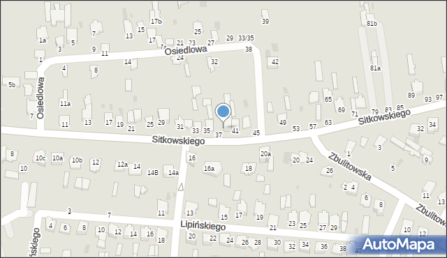 Radzyń Podlaski, Sitkowskiego, 39, mapa Radzyń Podlaski