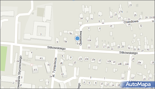 Radzyń Podlaski, Sitkowskiego, 7, mapa Radzyń Podlaski