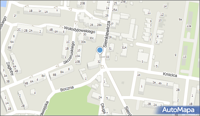 Rawicz, Sienkiewicza Henryka, 32b, mapa Rawicz