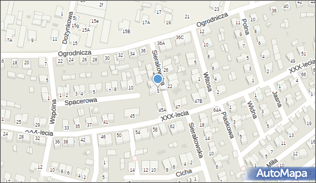 Rawicz, Sierakowska, 1, mapa Rawicz