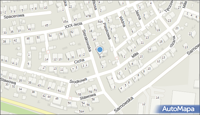 Rawicz, Sierakowska, 6, mapa Rawicz