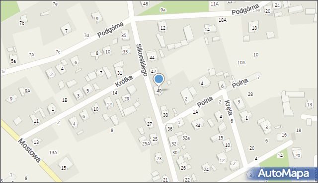 Rogalinek, Sikorskiego Władysława, gen., 40, mapa Rogalinek