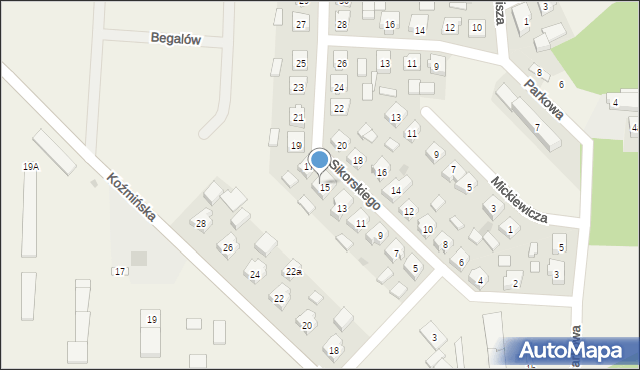 Rozdrażew, Sikorskiego Władysława, gen., 15a, mapa Rozdrażew