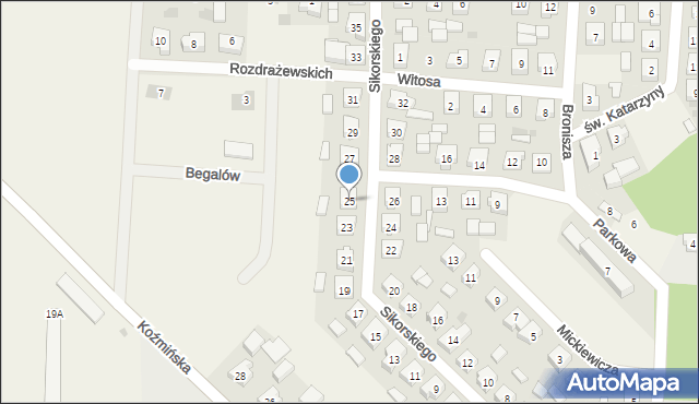 Rozdrażew, Sikorskiego Władysława, gen., 25, mapa Rozdrażew