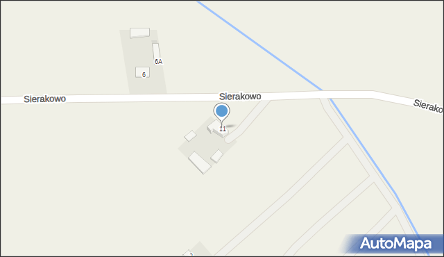 Rozwozin, Sierakowo, 11, mapa Rozwozin