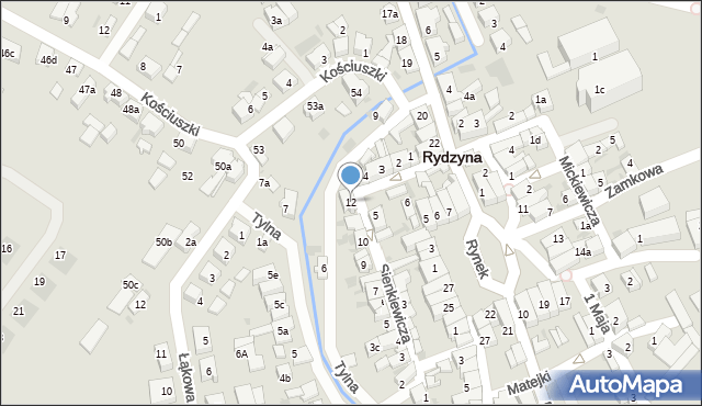 Rydzyna, Sienkiewicza Henryka, 12, mapa Rydzyna