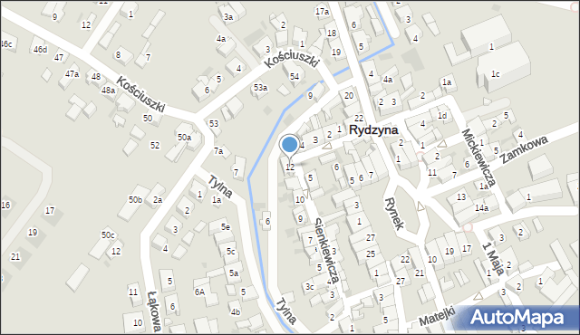 Rydzyna, Sienkiewicza Henryka, 12, mapa Rydzyna