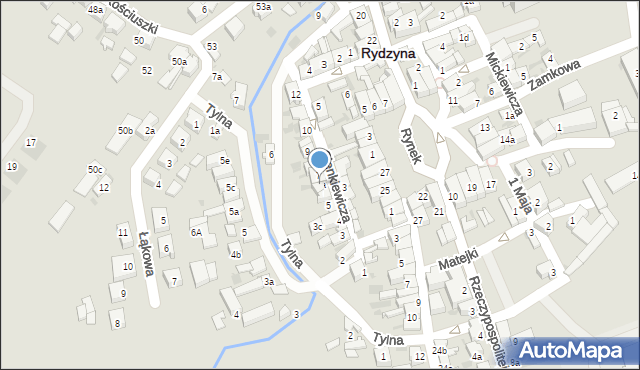 Rydzyna, Sienkiewicza Henryka, 6a, mapa Rydzyna