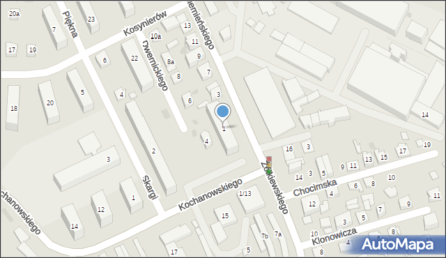 Rzeszów, Siemieńskiego Lucjana, 1, mapa Rzeszów