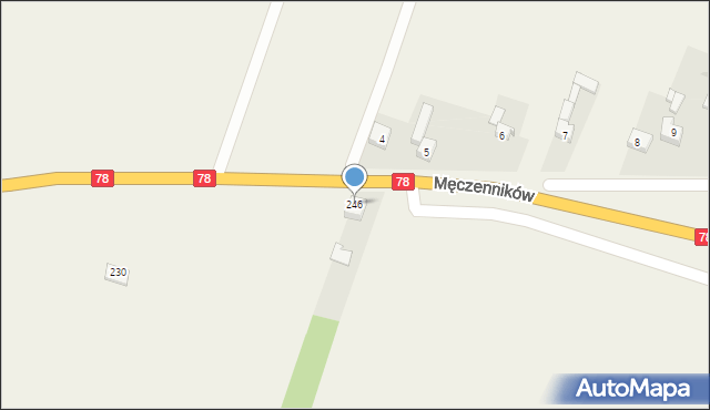 Sączów, Siewierska, 246, mapa Sączów