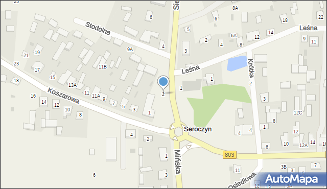 Seroczyn, Siedlecka, 2, mapa Seroczyn