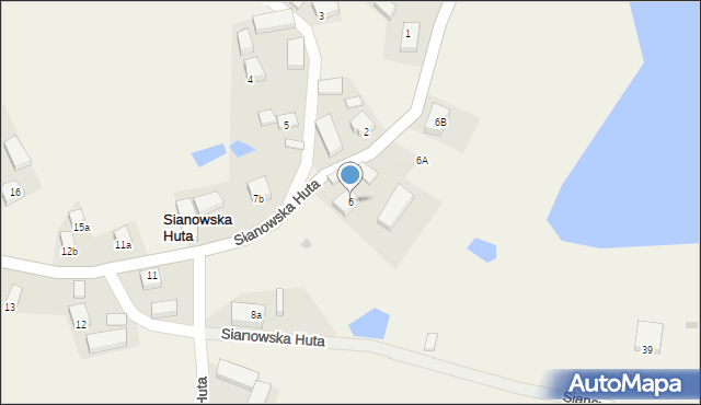 Sianowska Huta, Sianowska Huta, 6, mapa Sianowska Huta