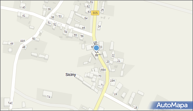 Siciny, Siciny, 68, mapa Siciny