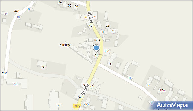 Siciny, Siciny, 71, mapa Siciny