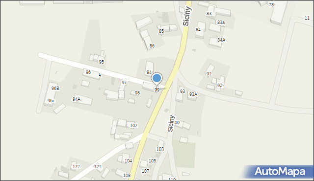 Siciny, Siciny, 99, mapa Siciny