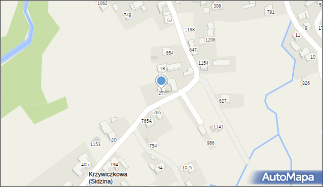 Sidzina, Sidzina, 27, mapa Sidzina