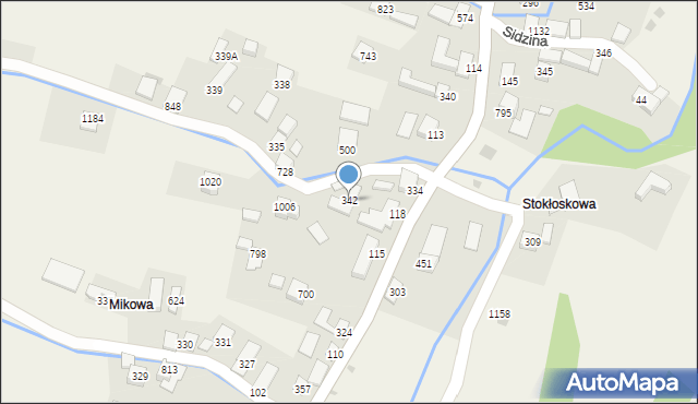 Sidzina, Sidzina, 342, mapa Sidzina