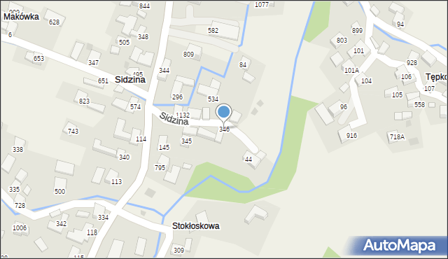 Sidzina, Sidzina, 346, mapa Sidzina