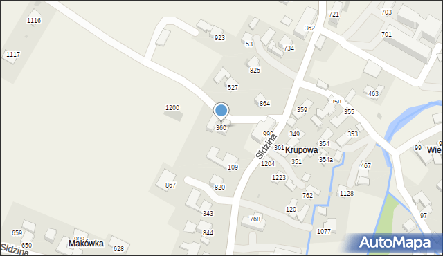 Sidzina, Sidzina, 360, mapa Sidzina