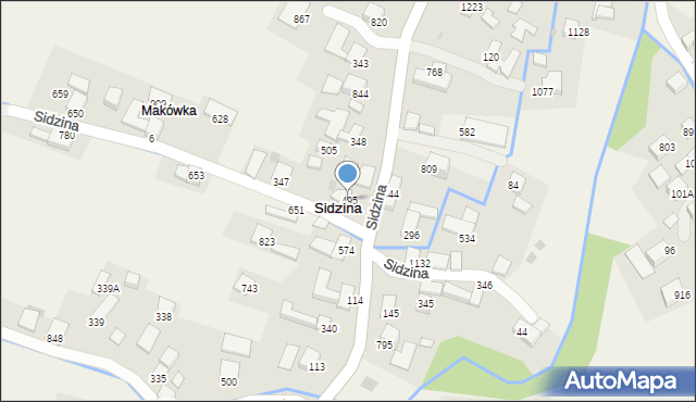 Sidzina, Sidzina, 495, mapa Sidzina