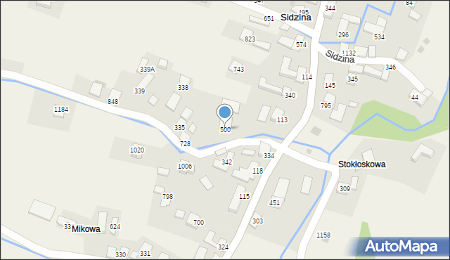 Sidzina, Sidzina, 500, mapa Sidzina