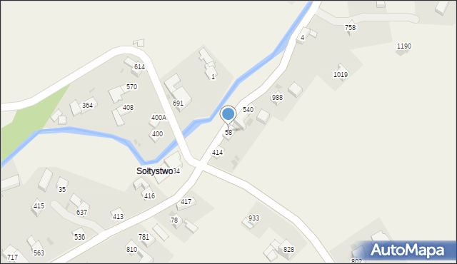 Sidzina, Sidzina, 58, mapa Sidzina