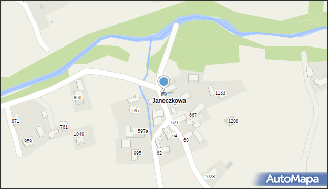 Sidzina, Sidzina, 69, mapa Sidzina