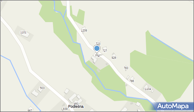 Sidzina, Sidzina, 774, mapa Sidzina