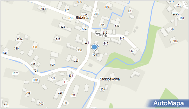 Sidzina, Sidzina, 795, mapa Sidzina