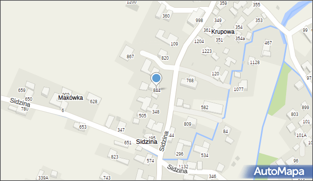Sidzina, Sidzina, 844, mapa Sidzina