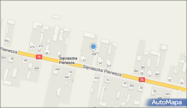 Sięciaszka Pierwsza, Sięciaszka Pierwsza, 43a, mapa Sięciaszka Pierwsza