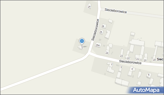 Siecieborowice, Siecieborowice, 1, mapa Siecieborowice