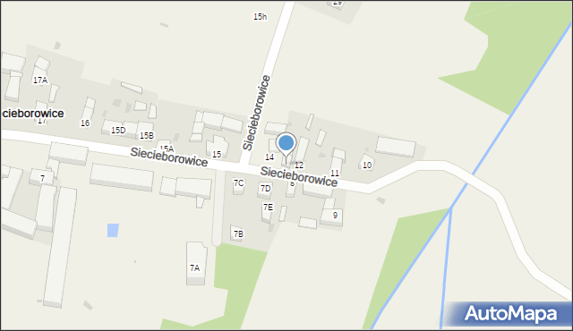 Siecieborowice, Siecieborowice, 13, mapa Siecieborowice