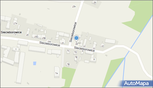 Siecieborowice, Siecieborowice, 14, mapa Siecieborowice